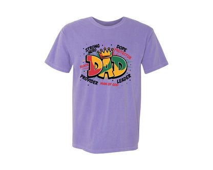 brand:Comfort Colors|color:Violet|Hero Dad Crown Graffiti Style Graphic T-Shirt