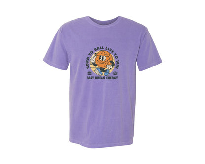 brand:Comfort Colors|color:Violet|Retro Basketball Cartoon Character 2 Graphic T-Shirt