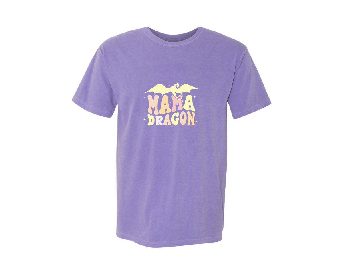 brand:Comfort Colors|color:Violet|Mama Dragons Mothers Day Design Graphic T-Shirt