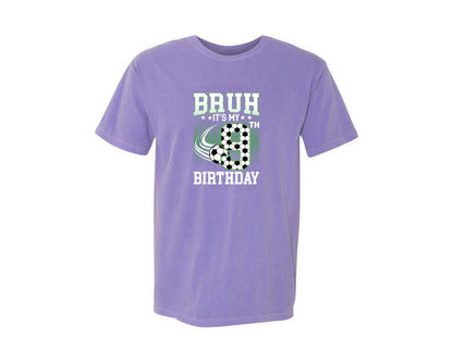 brand:Comfort Colors|color:Violet|Bruh Its My 9Th Birthday Soccer T Shirt Graphic T-Shirt