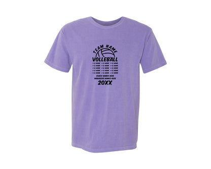 brand:Comfort Colors|color:Violet|Volleyball Team Volleyball Team Graphic T-Shirt