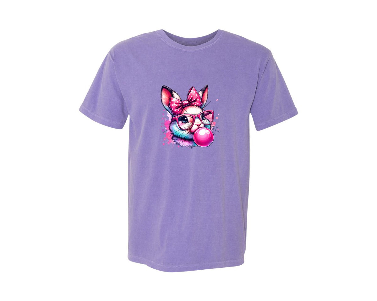 brand:Comfort Colors|color:Violet|Hipster Bunny T Shirt Design Graphic T-Shirt