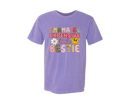 brand:Comfort Colors|color:Violet|Mamas Expensive Little Bestie 9 Graphic T-Shirt
