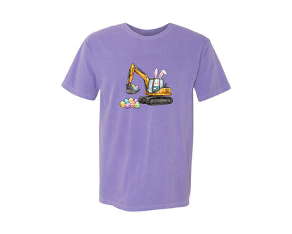 brand:Comfort Colors|color:Violet|Bunny Easter Excavator Graphic T-Shirt