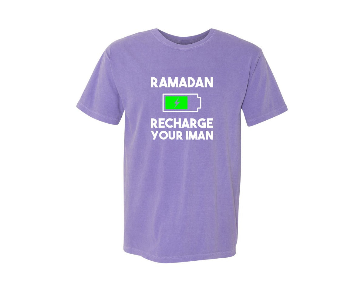 brand:Comfort Colors|color:Violet|Ramadan Recharge Your Iman Muslim Motiv Graphic T-Shirt