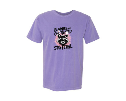 brand:Comfort Colors|color:Violet|Bunnies Are Overrated Stay Feral 2 Graphic T-Shirt