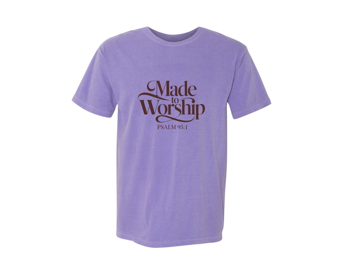 brand:Comfort Colors|color:Violet|Made To Worship Psalm 951 Design 3 Graphic T-Shirt
