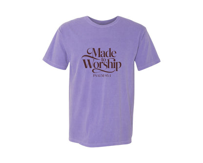 brand:Comfort Colors|color:Violet|Made To Worship Psalm 951 Design 3 Graphic T-Shirt