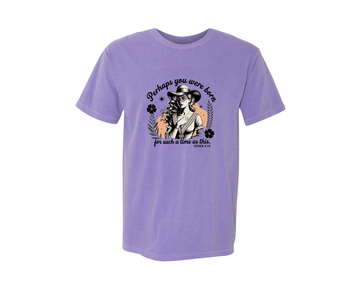 brand:Comfort Colors|color:Violet|Perhaps You Were Born Christian 3 Graphic T-Shirt