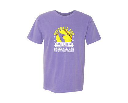 brand:Comfort Colors|color:Violet|Softball Just Like A T Shirt Graphic T-Shirt