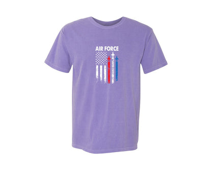 brand:Comfort Colors|color:Violet|Air Force United States 4Th Ofjuly Graphic T-Shirt