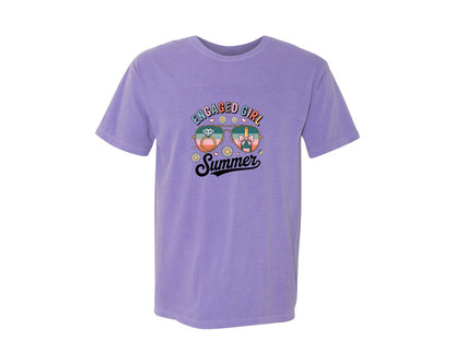 brand:Comfort Colors|color:Violet|Engaged Girl Summer Engagement Graphic T-Shirt