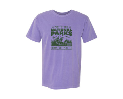 brand:Comfort Colors|color:Violet|Protect Our National Parks Defund Doge 2 Graphic T-Shirt