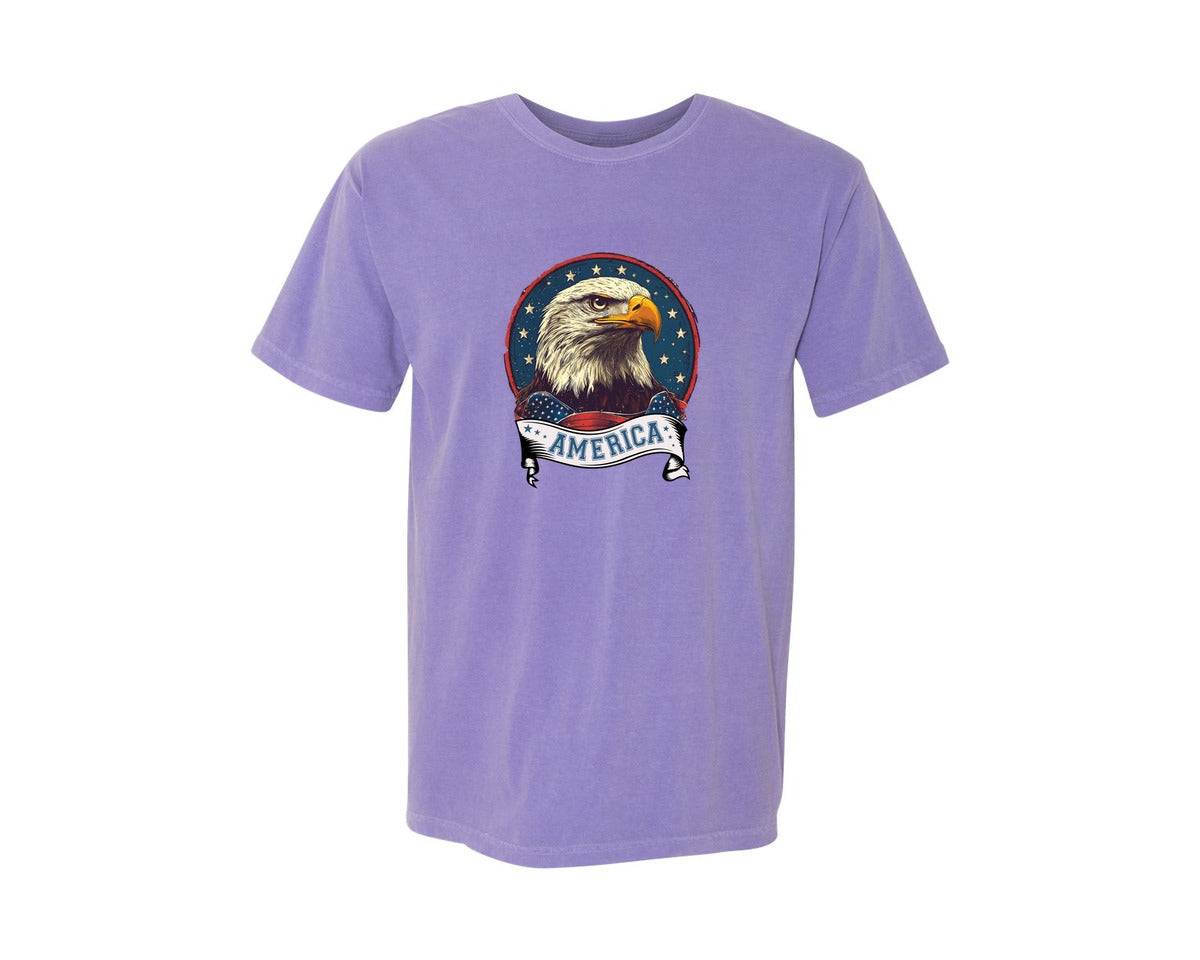 brand:Comfort Colors|color:Violet|4Th Of July Patriotic America Graphic T-Shirt
