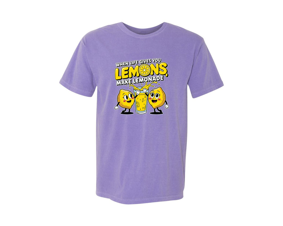 brand:Comfort Colors|color:Violet|Make Lemonade Funny Lemon Puns Graphic T-Shirt