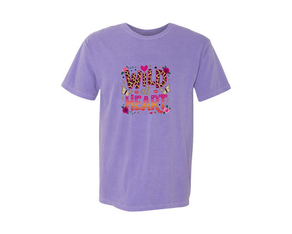 brand:Comfort Colors|color:Violet|Wild At Heart Leopard Glitter E29Ca8 2 Graphic T-Shirt