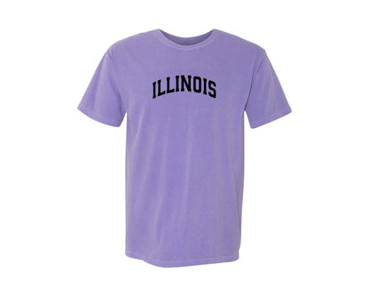 brand:Comfort Colors|color:Violet|Illinois Usa City State Shirt Graphic T-Shirt