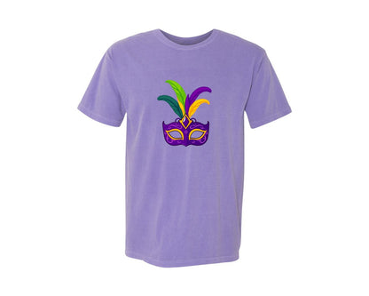 brand:Comfort Colors|color:Violet|Mardi Gras Mask T Shirt Design 4 Graphic T-Shirt