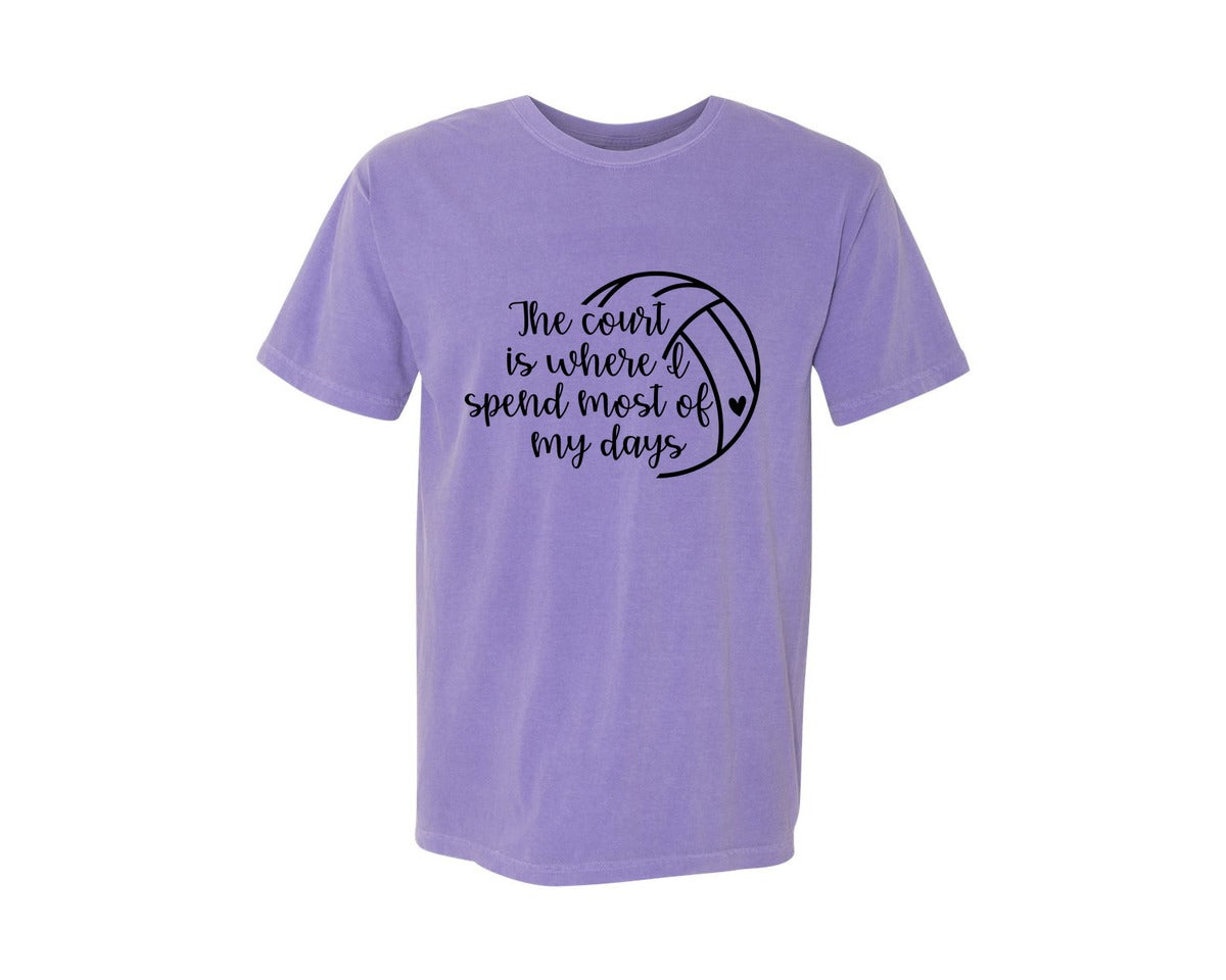 brand:Comfort Colors|color:Violet|Volleyball Mom 24 Graphic T-Shirt