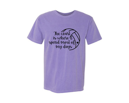 brand:Comfort Colors|color:Violet|Volleyball Mom 24 Graphic T-Shirt