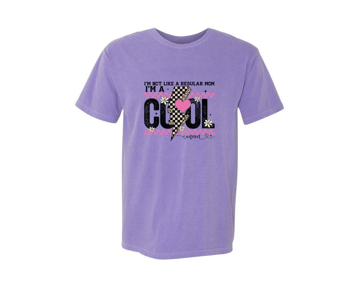 brand:Comfort Colors|color:Violet|Im Not Like A Regular Mom Im A Co Graphic T-Shirt