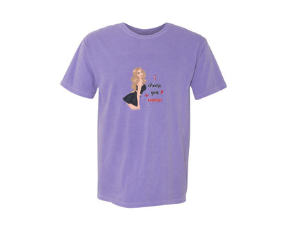 brand:Comfort Colors|color:Violet|Fashion Girl Graphic T-Shirt