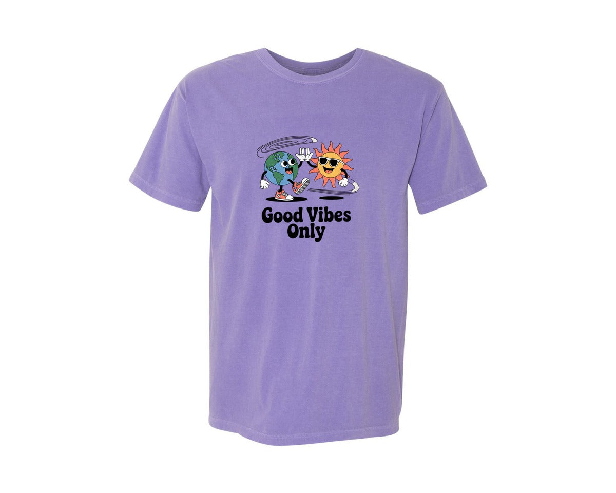 brand:Comfort Colors|color:Violet|Good Vibes Earth Sun 2 Graphic T-Shirt