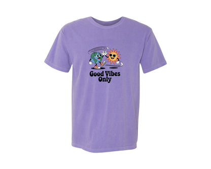 brand:Comfort Colors|color:Violet|Good Vibes Earth Sun 2 Graphic T-Shirt