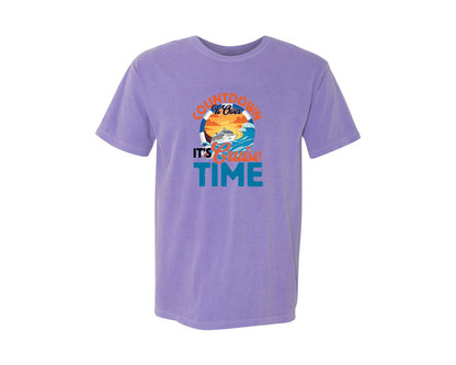brand:Comfort Colors|color:Violet|Countdown Is Over Its Cruise Time 3 Graphic T-Shirt