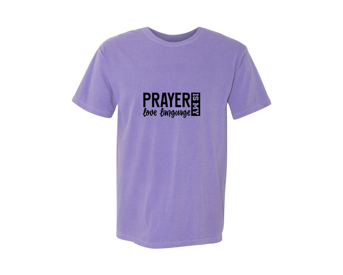 brand:Comfort Colors|color:Violet|Pray With Me Christian Front Back Graphic T-Shirt