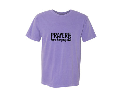 brand:Comfort Colors|color:Violet|Pray With Me Christian Front Back Graphic T-Shirt