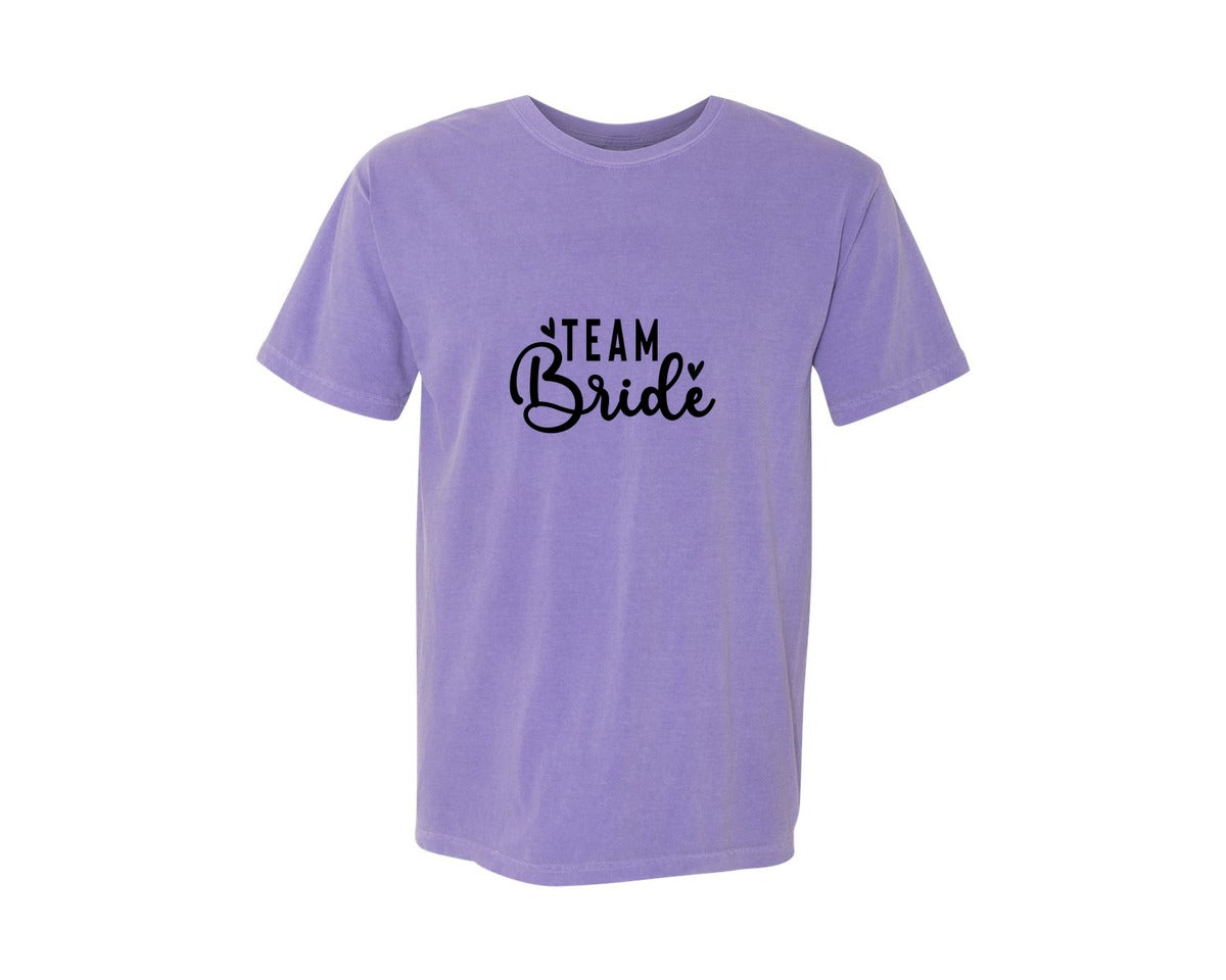 brand:Comfort Colors|color:Violet|Team Bride Bride Graphic T-Shirt
