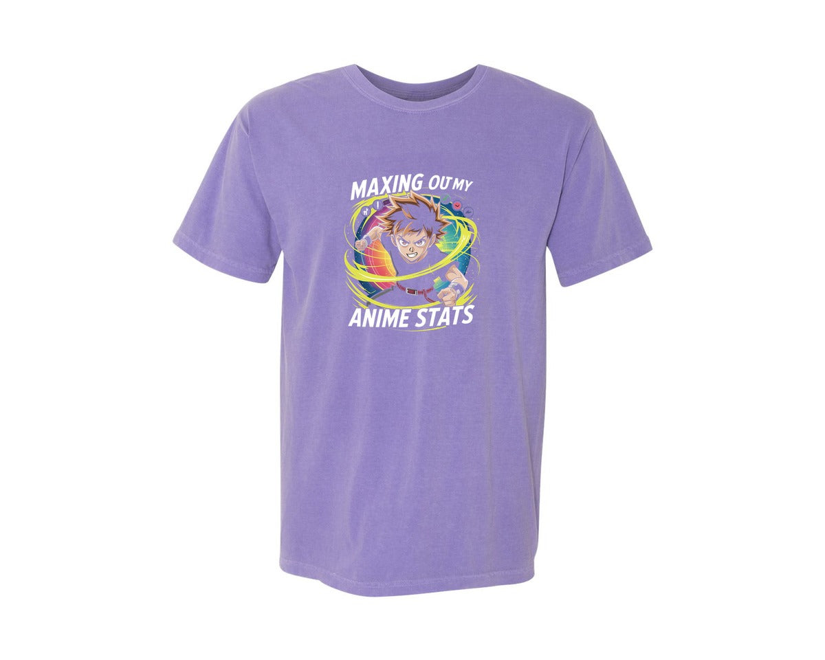 brand:Comfort Colors|color:Violet|Maxing Out My Anime Stats T Shirt Graphic T-Shirt