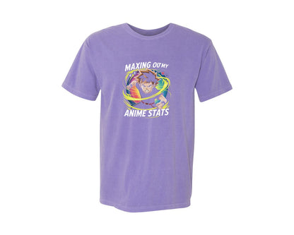 brand:Comfort Colors|color:Violet|Maxing Out My Anime Stats T Shirt Graphic T-Shirt