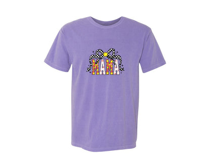 brand:Comfort Colors|color:Violet|Retro Softball Mama Coquette 4 Graphic T-Shirt