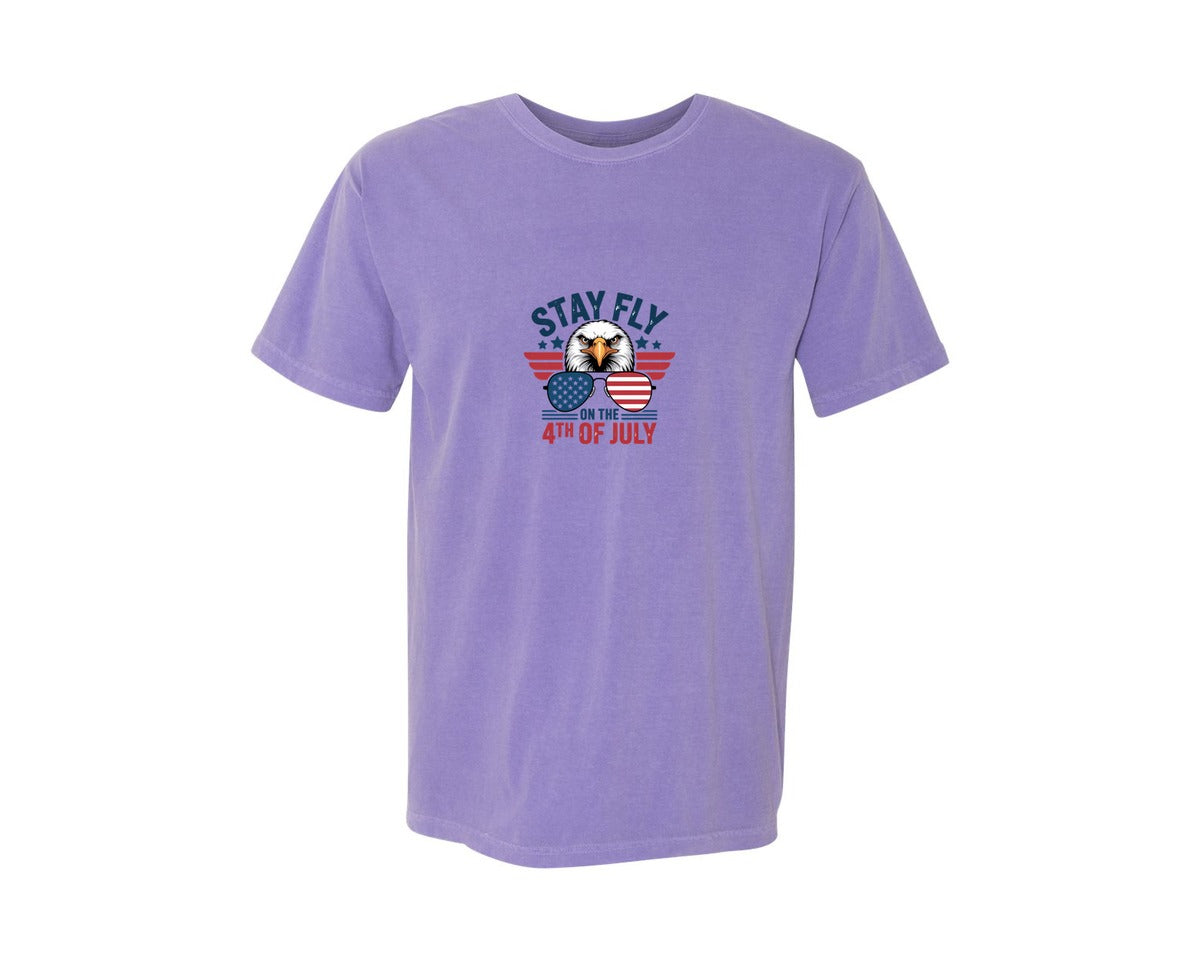 brand:Comfort Colors|color:Violet|Saty Fly On The 4Th Of July Graphic T-Shirt
