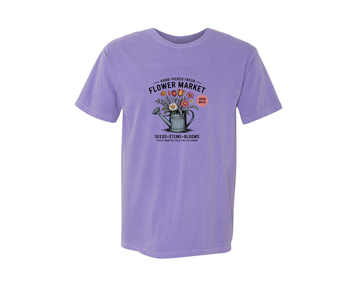 brand:Comfort Colors|color:Violet|Hand Picked Fresh Flower Market 2 Graphic T-Shirt