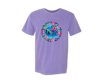 brand:Comfort Colors|color:Violet|Sea Turtle Wind Spinner Graphic T-Shirt
