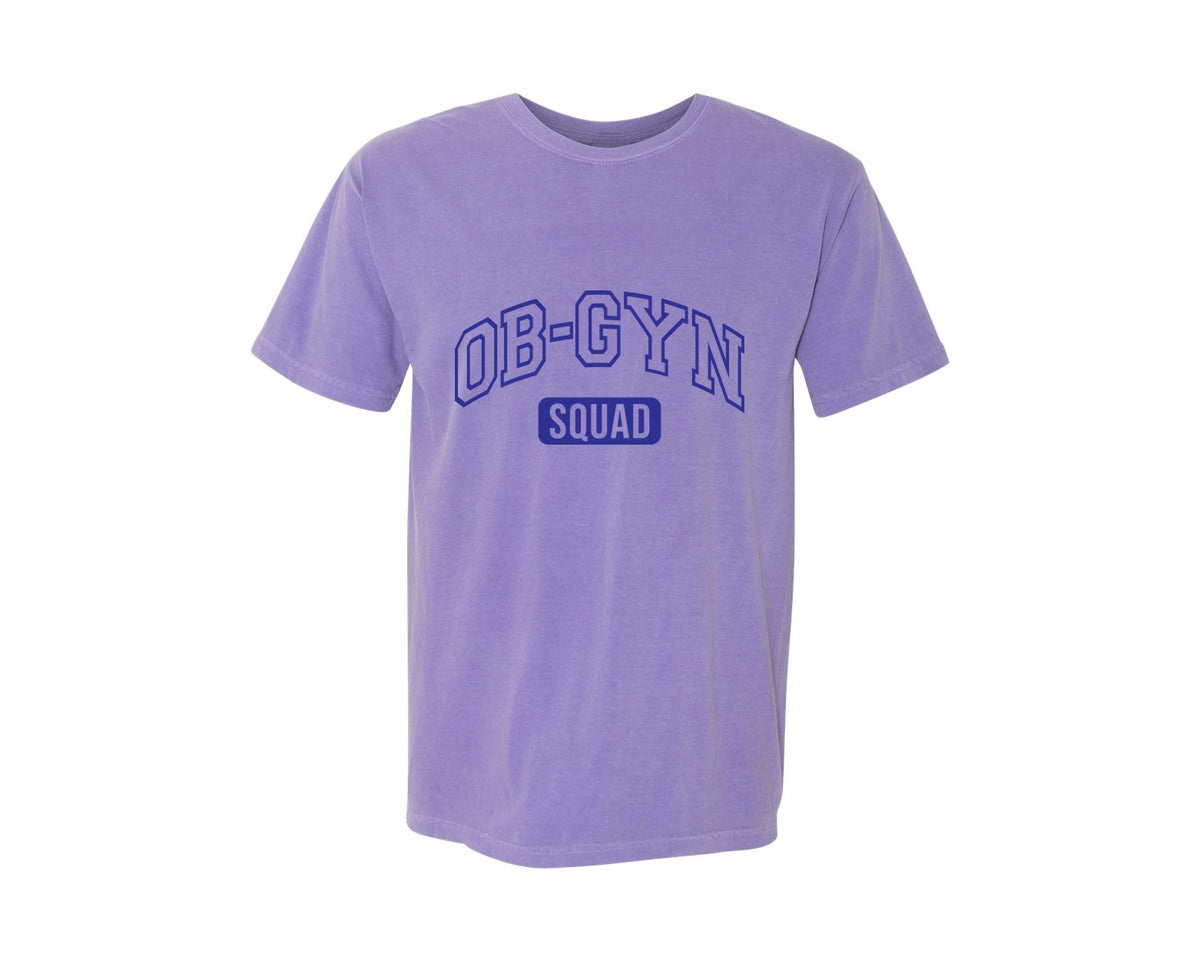 brand:Comfort Colors|color:Violet|Ob Gyn Onc Squad At Your Cervix Graphic T-Shirt