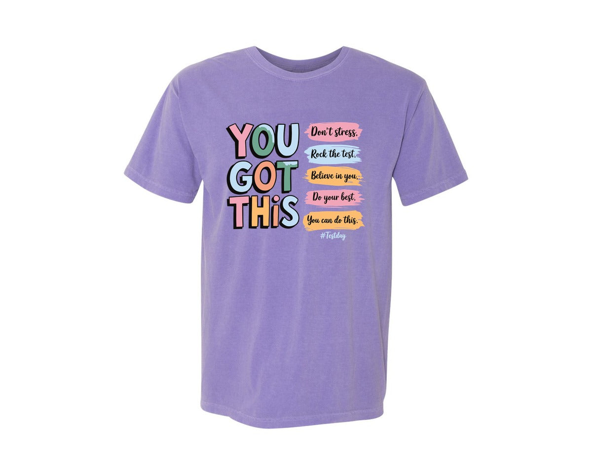 brand:Comfort Colors|color:Violet|You Got This Test Day 2 Graphic T-Shirt