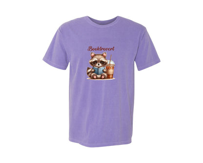 brand:Comfort Colors|color:Violet|Booktrovert Easter Raccoon Book Coffee 3 Graphic T-Shirt