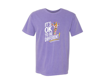 brand:Comfort Colors|color:Violet|Its Ok To Be Different Autism Awareness 17 Graphic T-Shirt