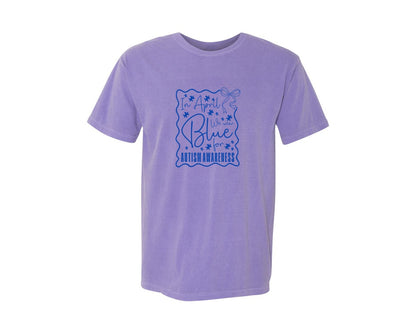 brand:Comfort Colors|color:Violet|In April We Wear Blue Autism 2 Graphic T-Shirt