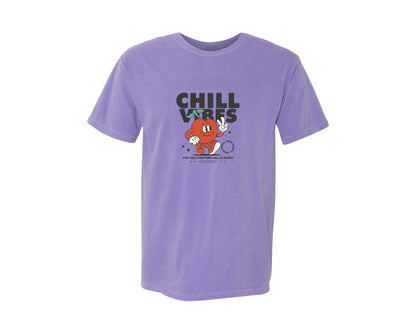 brand:Comfort Colors|color:Violet|Retro Cartoon Cherry Character Design Graphic T-Shirt