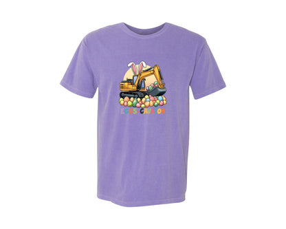 brand:Comfort Colors|color:Violet|Eggs Cavator Easter Excavator 2 Graphic T-Shirt