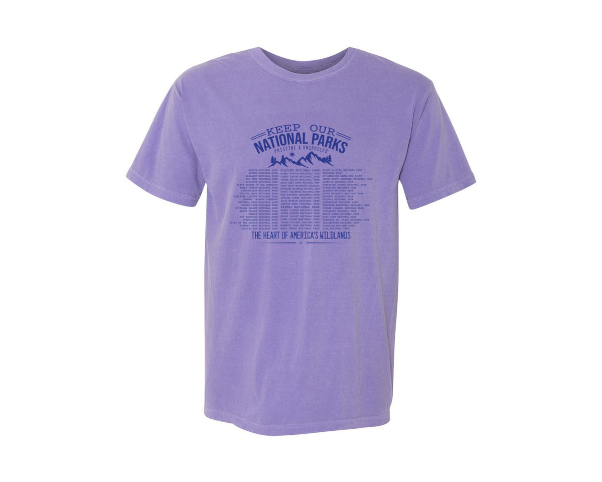 brand:Comfort Colors|color:Violet|Keep Our National Parks Pristine And Graphic T-Shirt