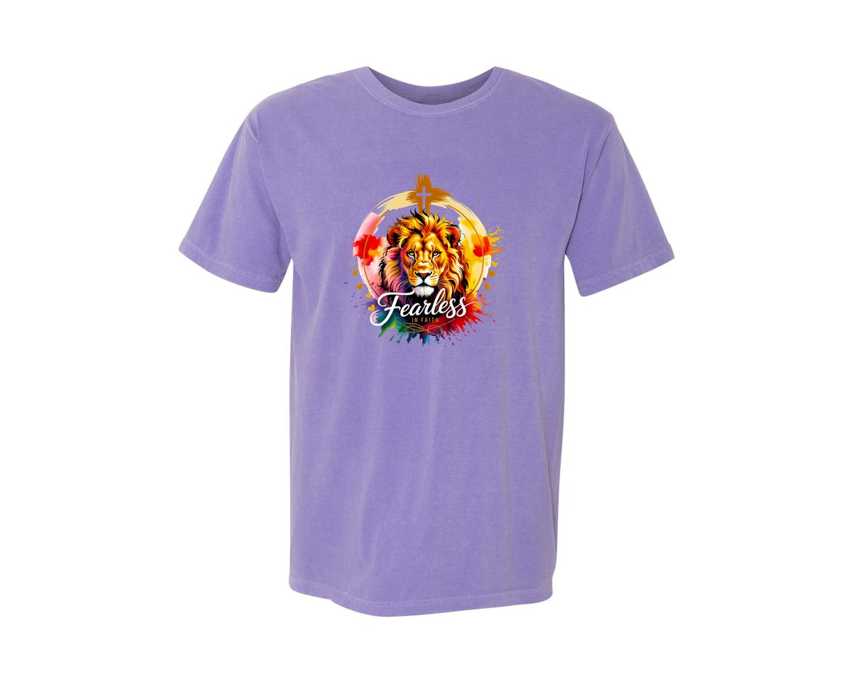 brand:Comfort Colors|color:Violet|Faithful Christian Design Graphic T-Shirt