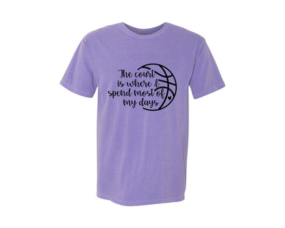brand:Comfort Colors|color:Violet|Basketball Mom 80 Graphic T-Shirt