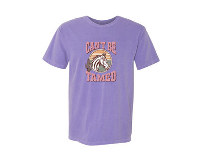 brand:Comfort Colors|color:Violet|Cant Be Tamed Cowgirl Graphic T-Shirt