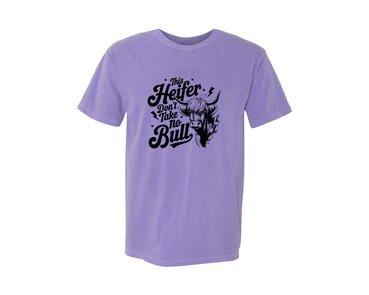 brand:Comfort Colors|color:Violet|This Heifer Don T Take No Bull T Shi Graphic T-Shirt